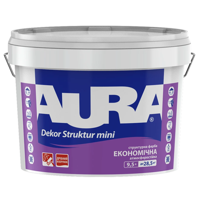 Акриловая структурная краска Aura Dekor Struktur Mini 9.5л DSM-10 фото