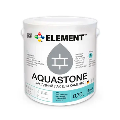 Лак для каменю Element Aquastone мокрий ефект 0.75л EA750 фото