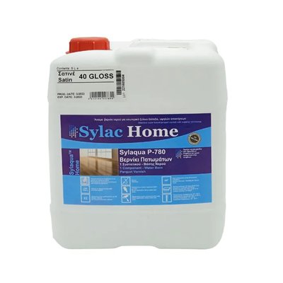 Акрил-поліуретановий лак для паркету Sylac Home P-780 напівматовий 5л P780 фото