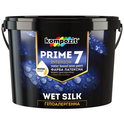 Гіпоалергенна фарба для стін та стелі Kompozit Prime 7 шовковисто-матова 0.9л KP-71 фото