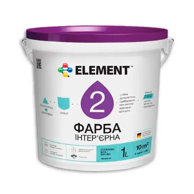 Латексная интерьерная краска Element 2 матовая 1л E21 фото