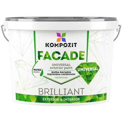 Фасадна фарба Kompozit Facade Universal матова 1.4кг KFU-1 фото