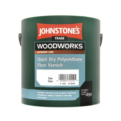 Лак для підлоги Johnstones Quick Dry Polyurethane Floor Varnish Clear Gloss глянсовий 2.5л PF-32 фото