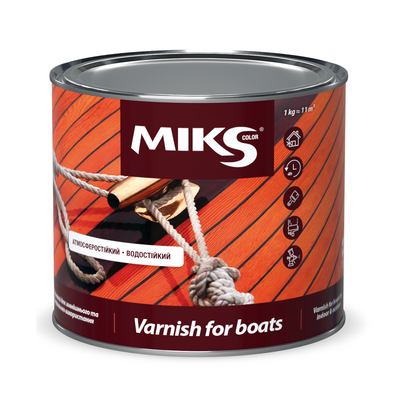Яхтный лак Miks Color шелковисто-матовый 0.8кг MKL-1 фото