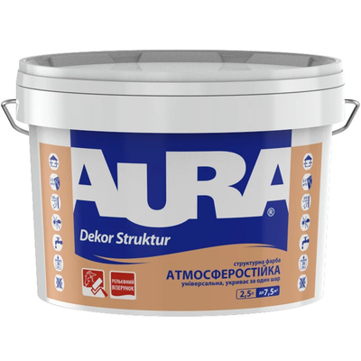 Акриловая структурная краска Aura Dekor Struktur 2.5л ADS-3 фото