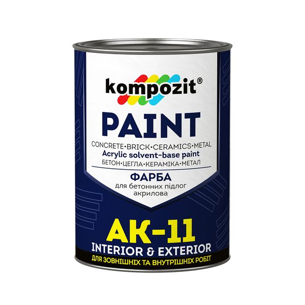 Фарба для бетонних підлог Kompozit AK-11 сіра 1кг KAK-111 фото