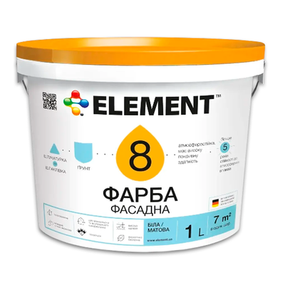 Фасадная краска Element 8 матовая 1л E8-1 фото
