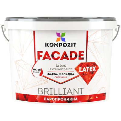 Фасадная краска Kompozit Facade Latex матовая 1.4кг KFL-1 фото