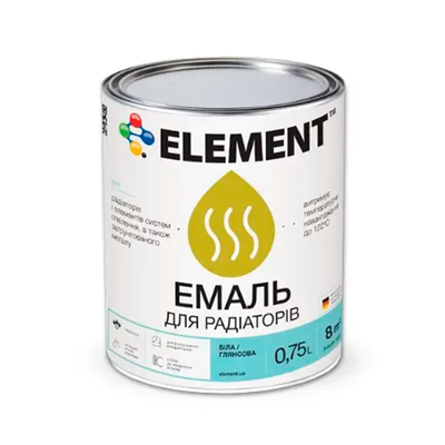 Акрилова емаль для радіаторів Element глянцева 0.75л ER-750 фото