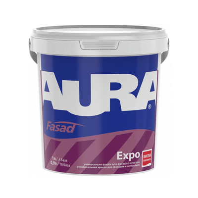 Универсальная краска для наружных и внутренних работ Aura Fasad Expo 1л AFE-1 фото