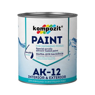 Фарба для басейну Kompozit AK-12 блакитна 0.9кг KAK-121 фото