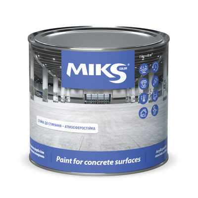 Фарба для бетонних підлог Miks Color біла 3кг MB-41 фото