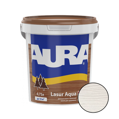 Лазур для дерева Aura Lasur Aqua біла 0.75л ALW-1 фото