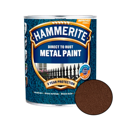 Молотковая краска Hammerite Metal Paint Hammered коричневая глянцевая 0.75л HH-075B фото