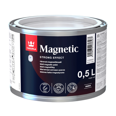 Магнітна фарба Tikkurila Magnetic сіра матова 0,5л TM05L фото