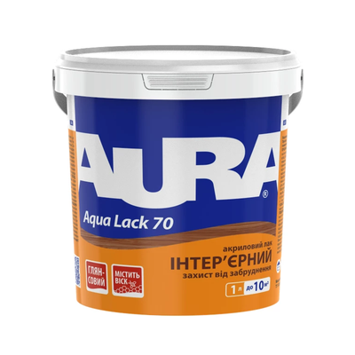 Інтер'єрний акриловий лак Aura Aqua Lack 70 глянсовий 1л AL70-1 фото
