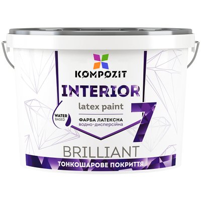 Латексна фарба для стін та стелі Kompozit Interior 7 матова 1.4кг KI-71 фото