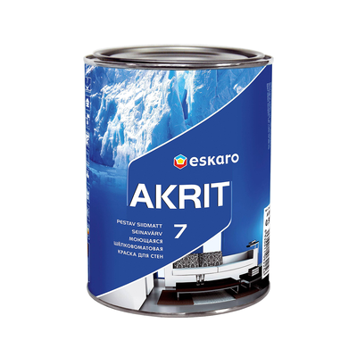 Фарба для стін Eskaro Akrit 7 шовковисто-матова 0.95л EA7-1 фото