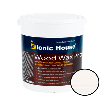 Фарба-віск для дерева Bionic House Wood Wax Pro Білий (White) 0,8л BHWWPWhite-08 фото