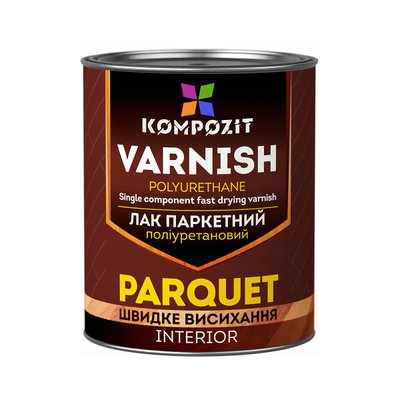 Полиуретановый лак для паркета Kompozit Parquet Varnish шелковисто-матовый 0.7л KPV-1 фото