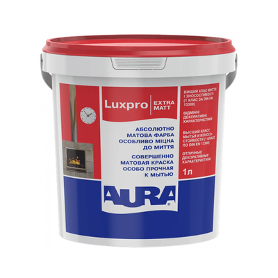 Краска для стен и потолка Aura Luxpro Extramatt глубокоматовая 1л ALE-1 фото