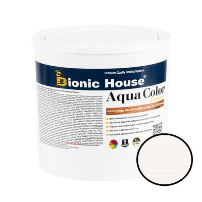 Лазурь для дерева Bionic House Aqua Color UV Protect Белый (White) 0.8л BHACWhite-08 фото