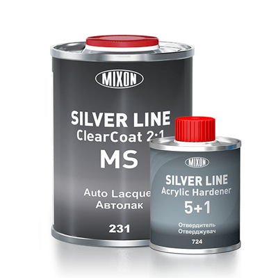 Двухкомпонентный акриловый лак для авто MIXON SILVER LINE MS-231 бесцветный 0.8л + 0,4л отвердитель PR-231-08 фото