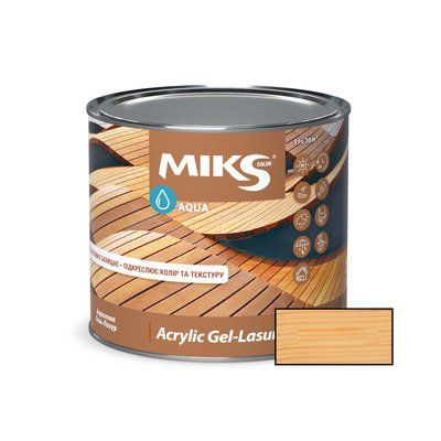 Акрилова гель-лазур для деревини Miks Color безбарвна 0.8л MG-11 фото
