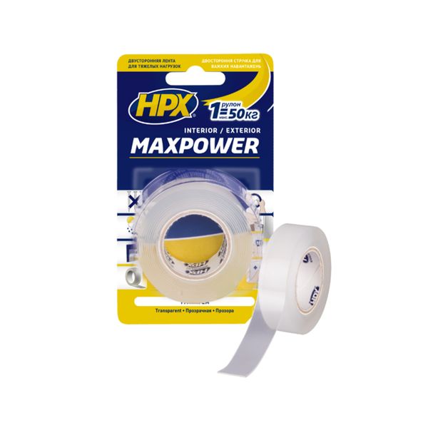 Двухсторонний скотч HPX MAXPOWER 19мм х 2м HT1902 фото