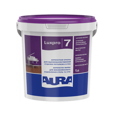 Краска для стен Aura Luxpro 7 шелковисто-матовая 1л AL7-1 фото