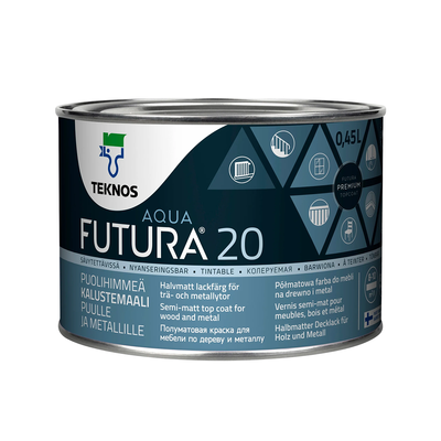 Універсальна фарба Teknos Futura Aqua 20 напівматовий 0.45л TFA201 фото