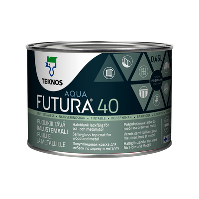 Універсальна фарба Teknos Futura Aqua 40 напівглянцевий 0.45л TFA401 фото