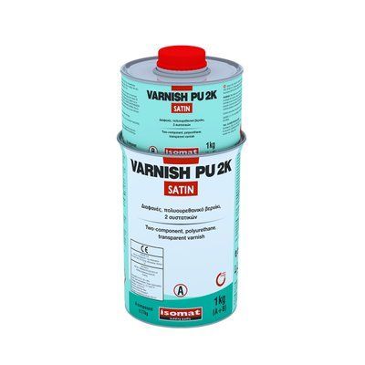 Двокомпонентний поліуретановий лак Isomat Varnish-PU 2K шовковисто-матовий 1кг 22767001 фото