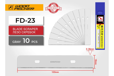 Лезвия для скребка 18 мм Woodpecker FD-23 серые FD-23 фото