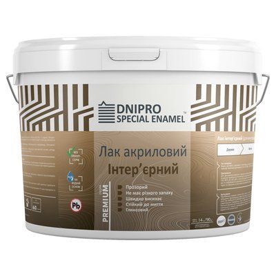 Акриловий лак для внутрішніх робіт DSE шовковисто-матовий 3кг 000153 фото