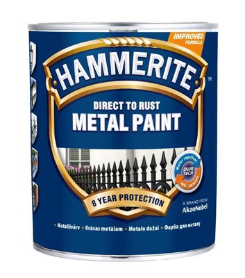 Краска по металлу 3в1 Hammerite Metal Paint Smooth белая глянцевая 0.75л H-075W фото