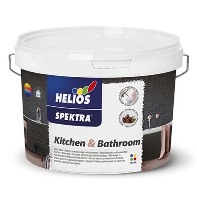 Влагостойкая краска Helios Spektra Kitchen & Bathroom матовая 2л HSK-2 фото