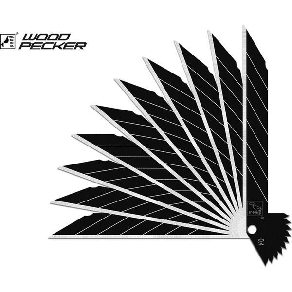 Леза для будівельного ножа 9 мм 30&deg; Woodpecker FD-B40A чорні FD-B40A фото