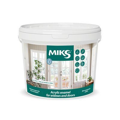 Акриловая эмаль для окон и дверей Miks Color белая 0.75л MO-1 фото