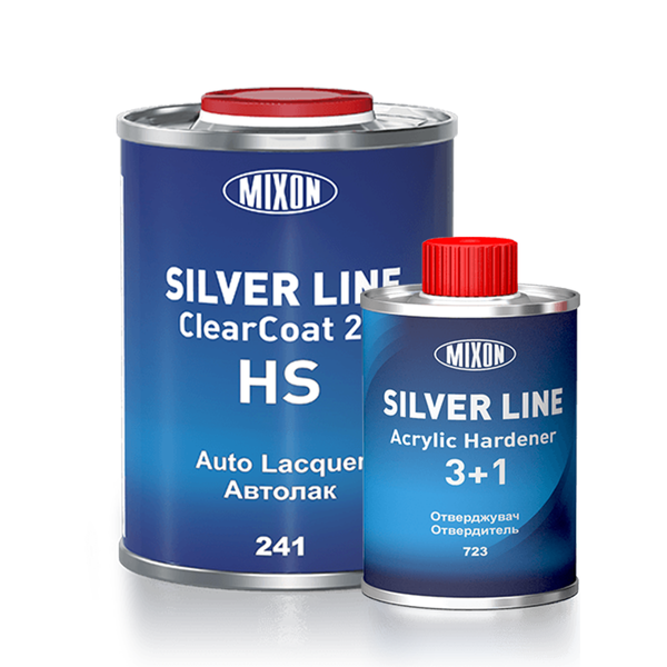 Двухкомпонентный акриловый лак для авто MIXON SILVER LINE HS-241 бесцветный 0,8л + 0.4л отвердитель PR-241-08 фото